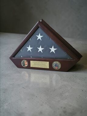 American Flag Display Case with Stars and Coins